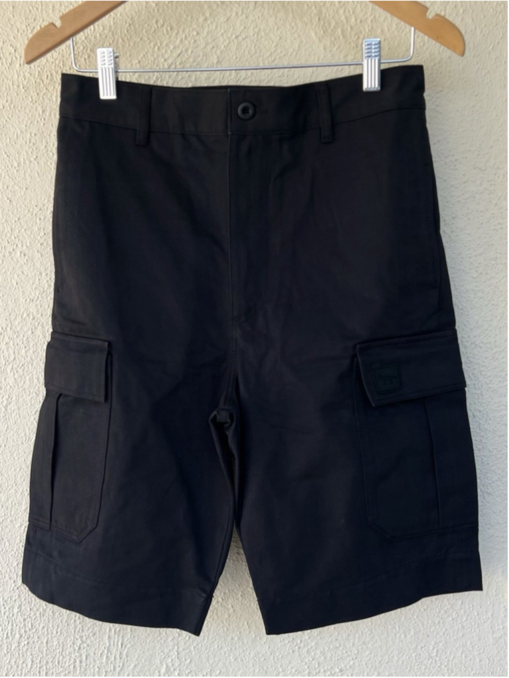 New Maison Kitsune Black Bermuda Cargo Cotton Shorts Men's Size XS 38 Casual
